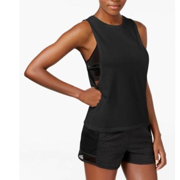 Nike Elastika Biker Black Dri Fit athletic tank top women’s size medium - Picture 1 of 9